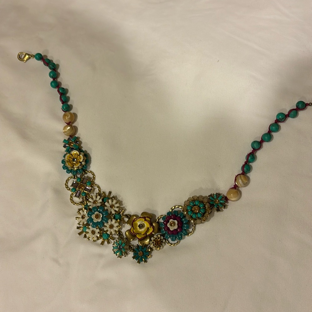 Vintage turquoise, purple and gold necklace